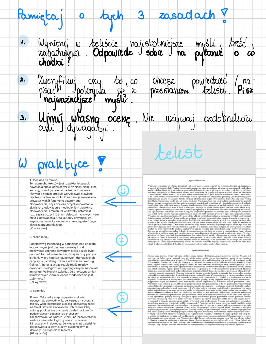 Pamiętaj
tych 3 zasadach?
A.
А. Wyroxinij
w teliście najistotniejsze myśli, breśc
zabadnienia. Odpowiedz sobre
O
chodzi?
рукание
2.
3.
to co