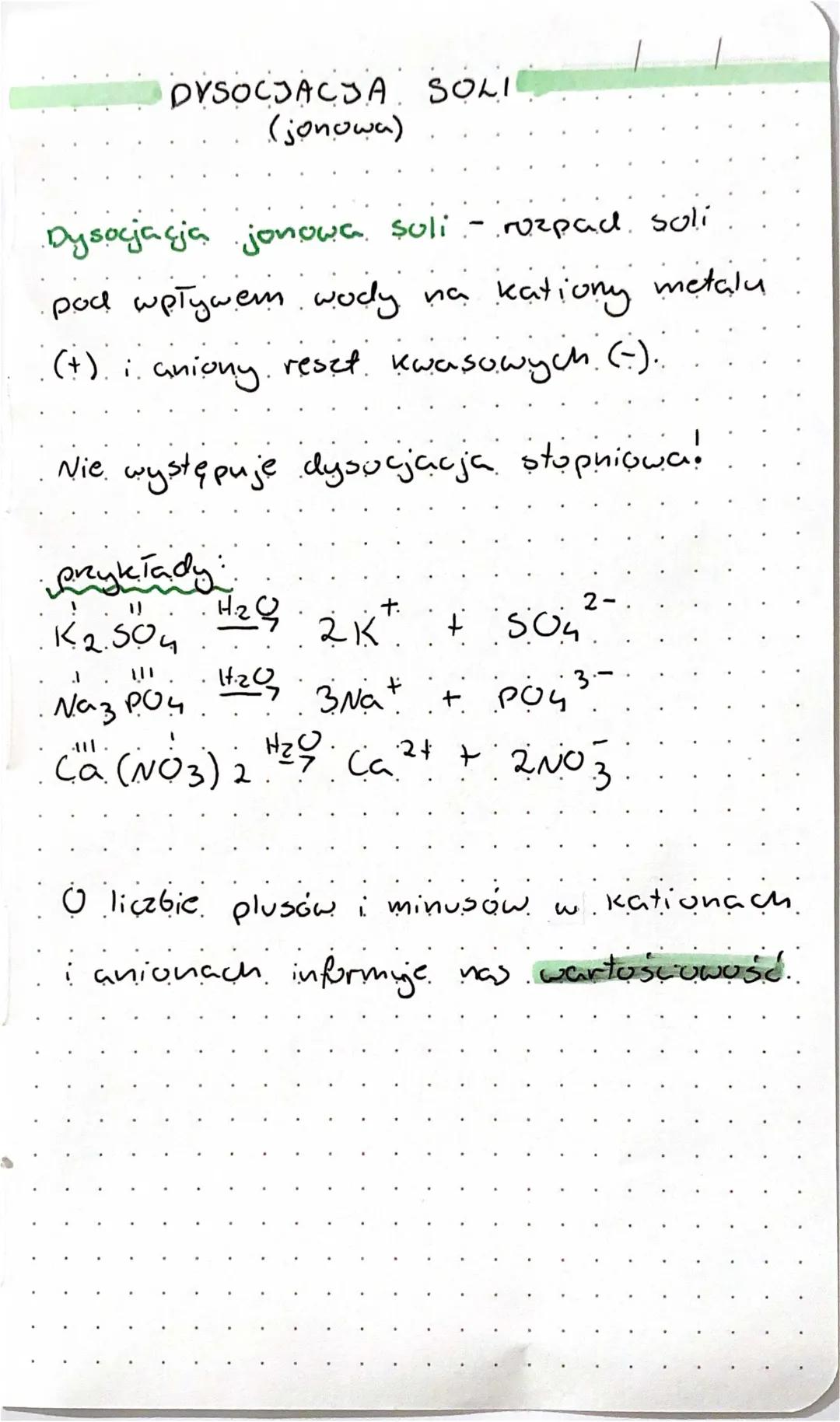 Dysocjacja Jonowa Soli: Przykłady, Równania Reakcji i Zadania PDF