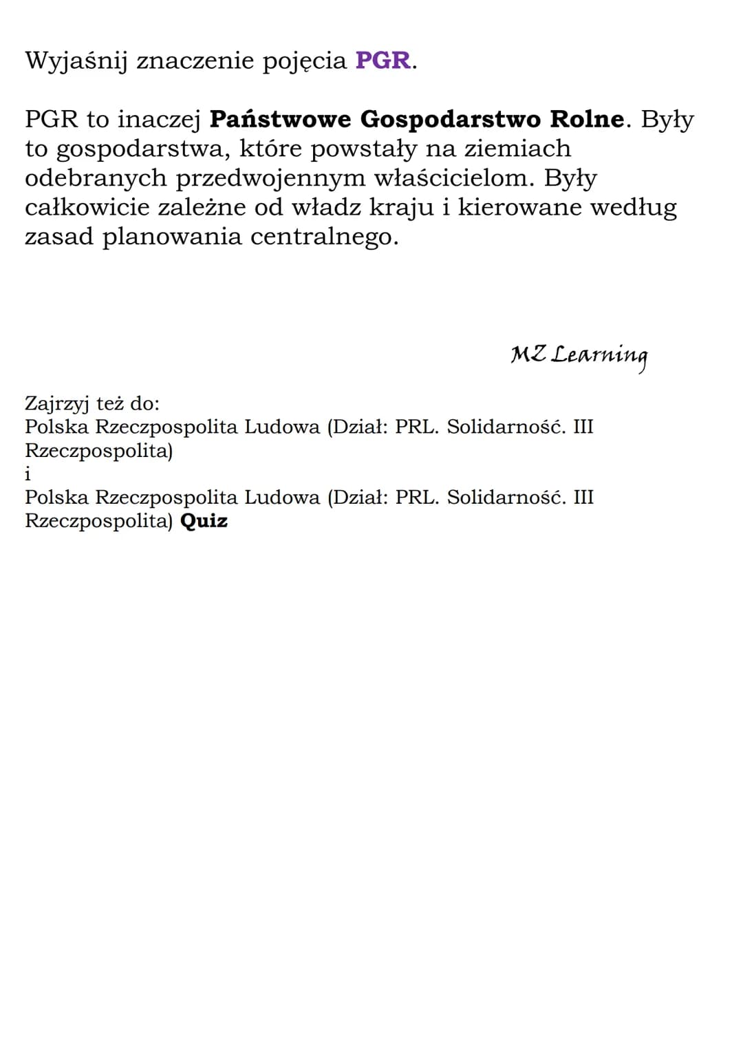 Polska Rzeczpospolita
Ludowa
(Dział: PRL. Solidarność. III Rzeczpospolita)
Fiszki
Wyjaśnij znaczenie pojęcia PRL.
PRL to inaczej Polska Rzec