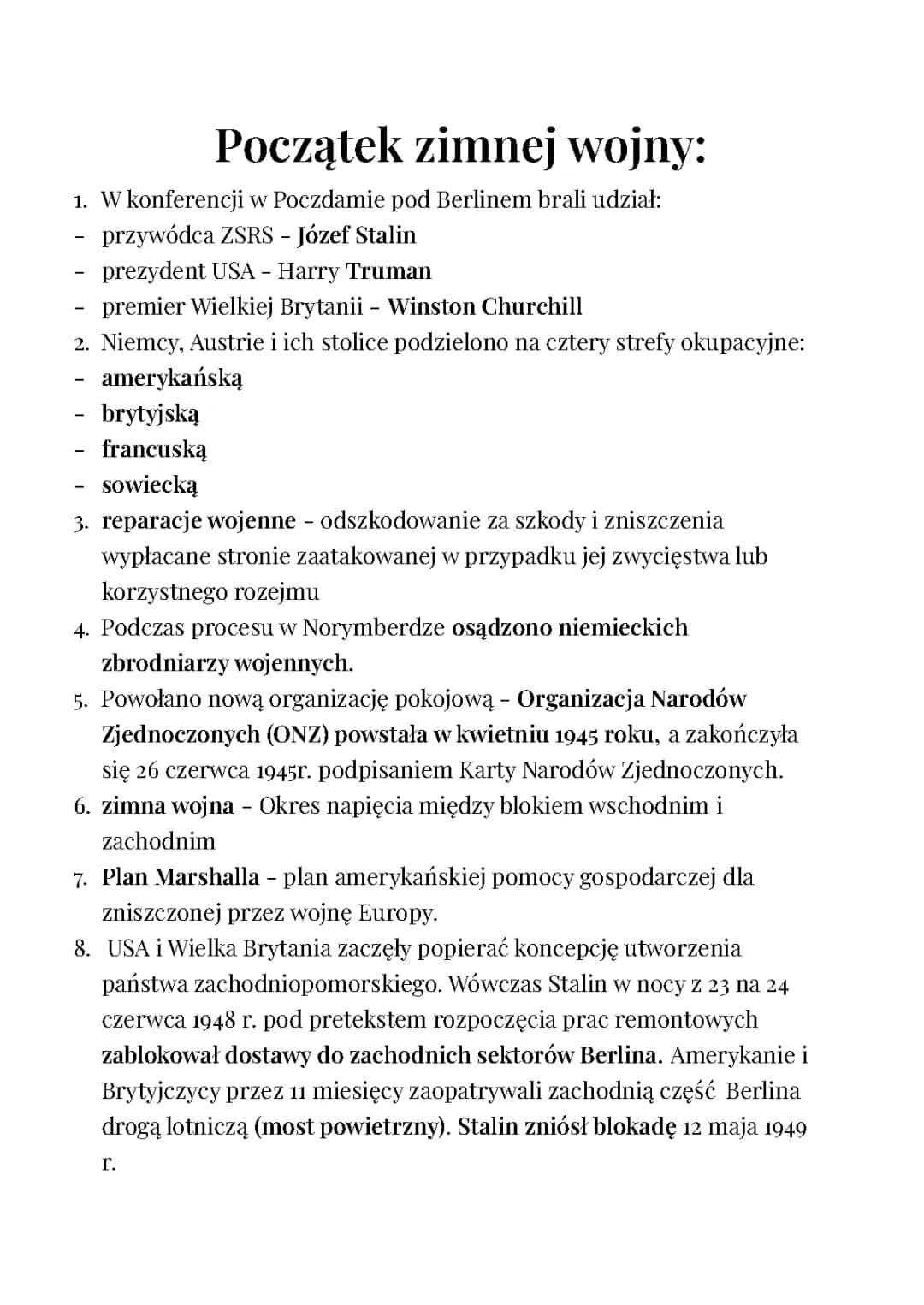 Początek zimnej wojny