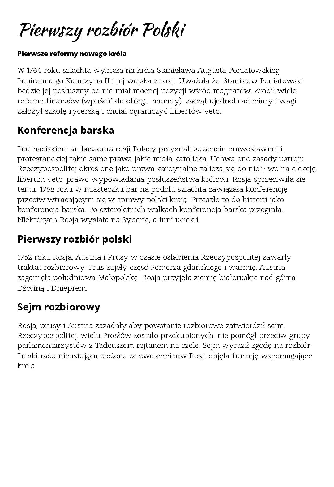 Pierwszy rozbiór Polski 