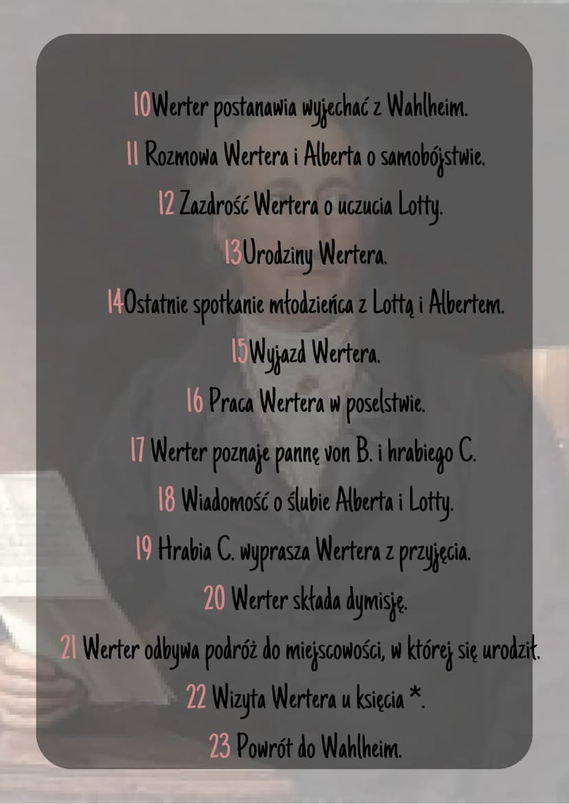 Cierpienie mlodego
Wertera
Czas akcji : I część - 4 maj 1771 – 10 września 1771 II część – 20
-
pażdzienika 1771 – 14 grudnia 1772
miejsce a