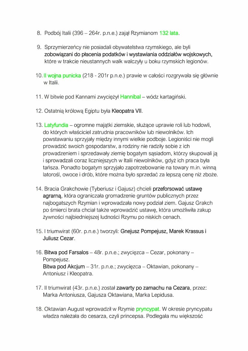 HISTORIA
DZIEJE STAROŻYTNEGO RZYMU
1. Pierwszym królem Rzymu był Romulus. Jego brat - Remus został zabity
przez brata w kłótni o granice mia