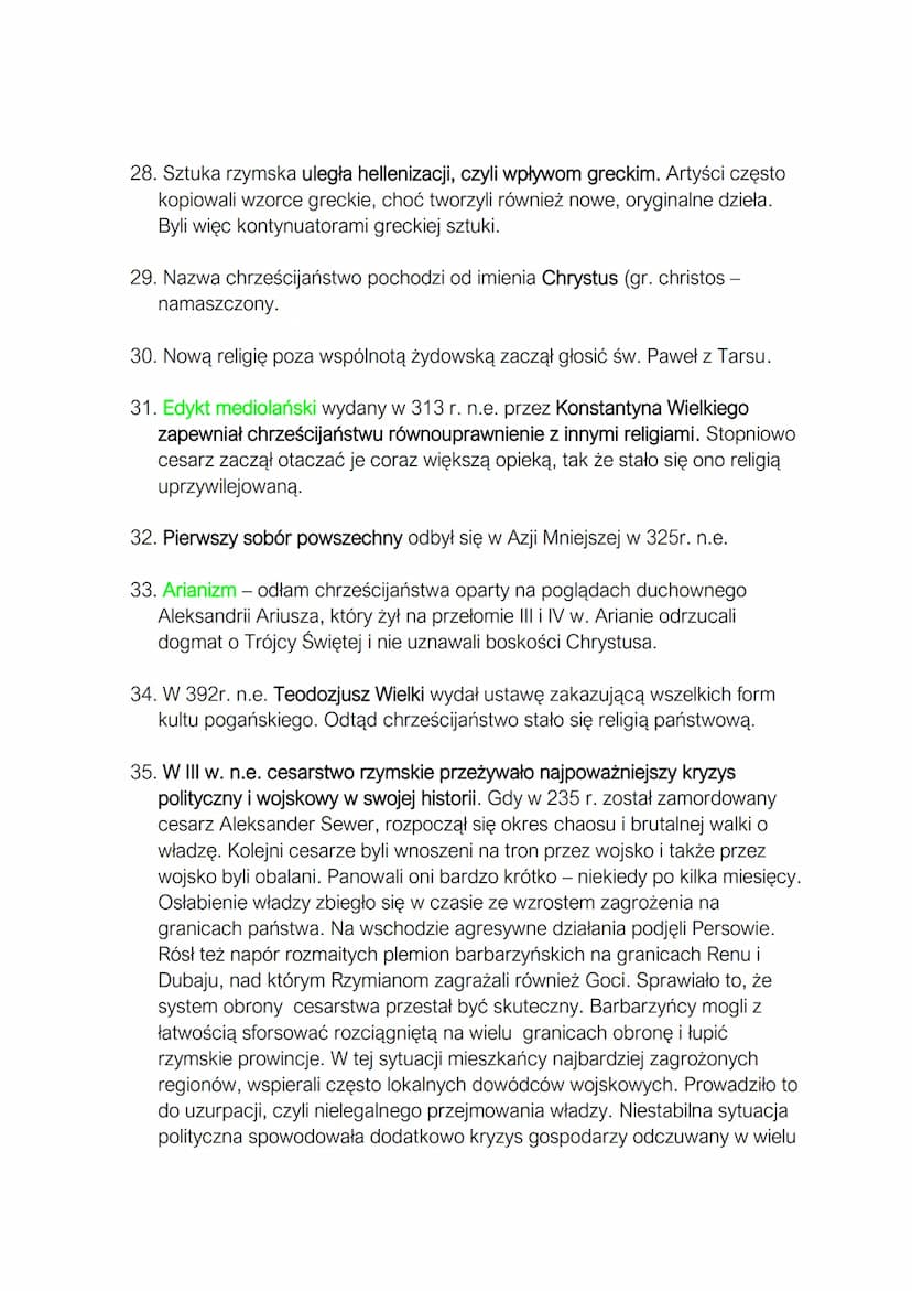 HISTORIA
DZIEJE STAROŻYTNEGO RZYMU
1. Pierwszym królem Rzymu był Romulus. Jego brat - Remus został zabity
przez brata w kłótni o granice mia