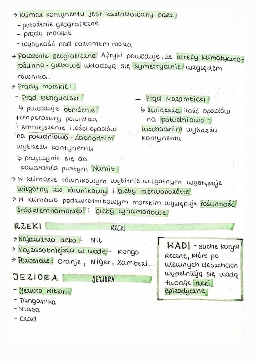 Środowisko
przyrodnicze
AFRYKI
→ Afryka leży na wszystkich pótkwach.
UKSZTAŁTOWANIE POWIERZCHNI
→ To kontynent wyżynny - ponad 75% jego powi