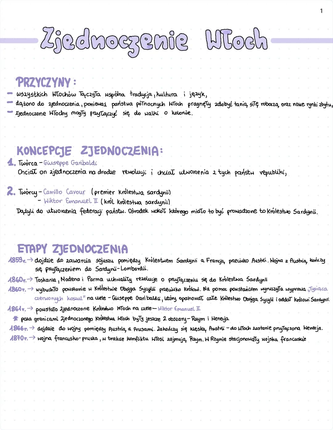 Zjednoczenie Włoch. Zjednoczenie Niemiec