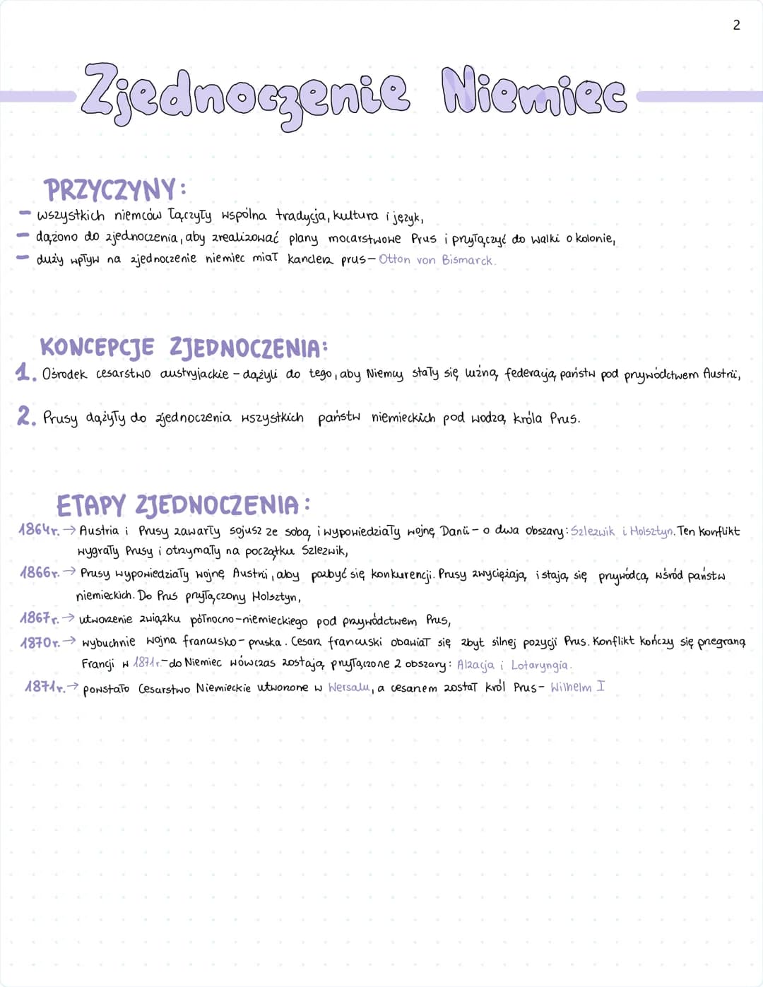 Zjednoczenie Włoch
1
PRZYCZYNY:
wszystkich Włochów Tączyła wspólna tradycja, kultura i język,
dążono do zjednoczenia, ponieważ państwa półno