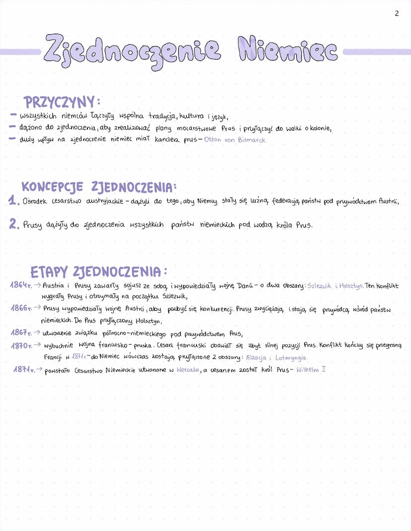 Zjednoczenie Włoch
1
PRZYCZYNY:
wszystkich Włochów Tączyła wspólna tradycja, kultura i język,
dążono do zjednoczenia, ponieważ państwa półno