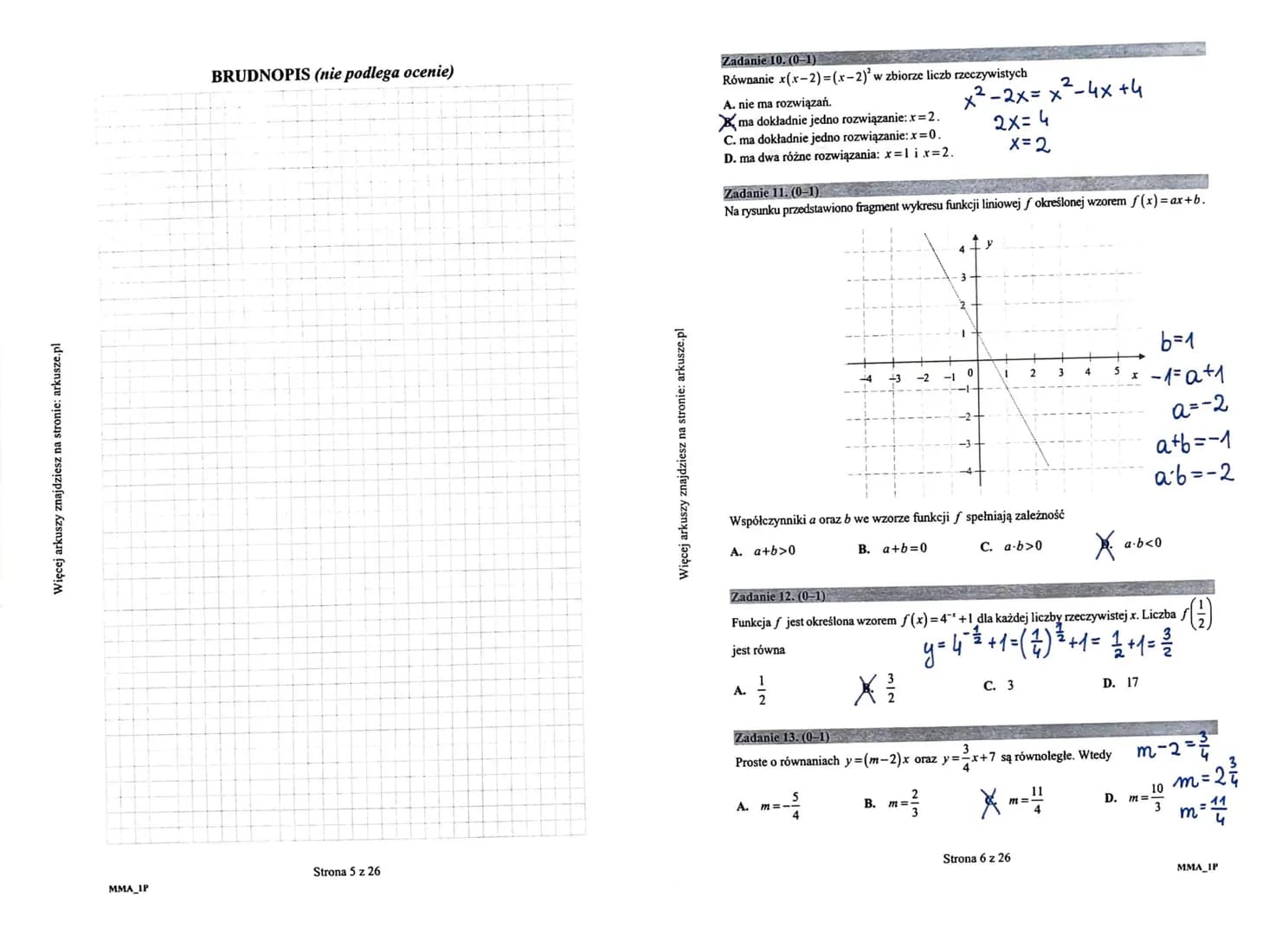 Więcej arkuszy znajdziesz na stronie: arkusze.pl
CENTRALNA
KOMISJA
EGZAMINACYJNA
KOD
WYPEŁNIA ZDAJĄCY
PESEL
EGZAMIN MATURALNY
Z MATEMATYKI
P
