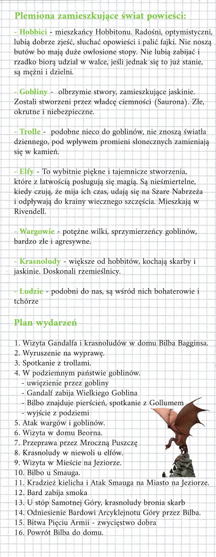 Hobbit
Czas i miejsce akcji
Akcja ,,Hobbita" rozgrywa się się w czasach Trzeciej Epoki
Tolkienowskiego świata i trwa około roku. Miejscem ak