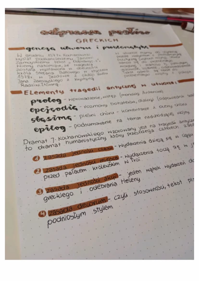 adprasta pastier
GRECKICH
geneza utworn i problematyka
"}
W grudniu 1577v. Kochanowski
Wyslat podkanclerzemu Janowi
Zamoyskiemu tekst. Odpra