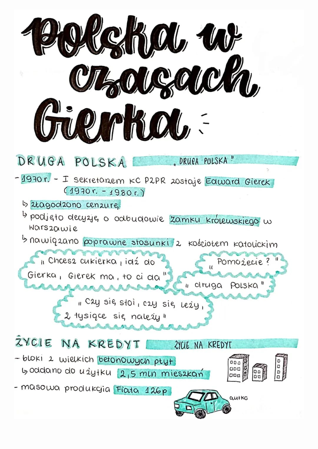 Polska w
czasach
Gierka
DRUGA POLSKA
-1970 r.
-
"
I sekretanem KC P2PR 20staje Edward Gierek
(1970 r. - 1980 r.)
DRUGA POLSKA"
↳2tagod20no c