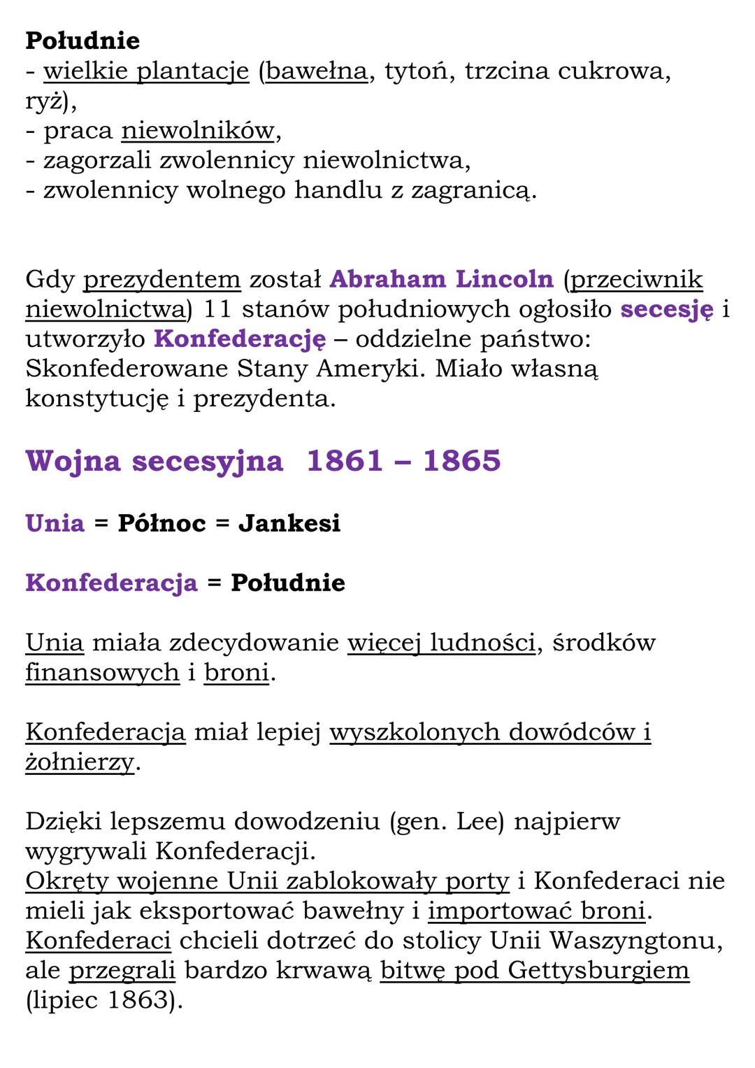 # Wojna secesyjna w
# Stanach Zjednoczonych
K1 7, WSiP

Powiększanie terytoriów Stanów Zjednoczonych:
- Luizjana - odkupiona od Francji,
- A