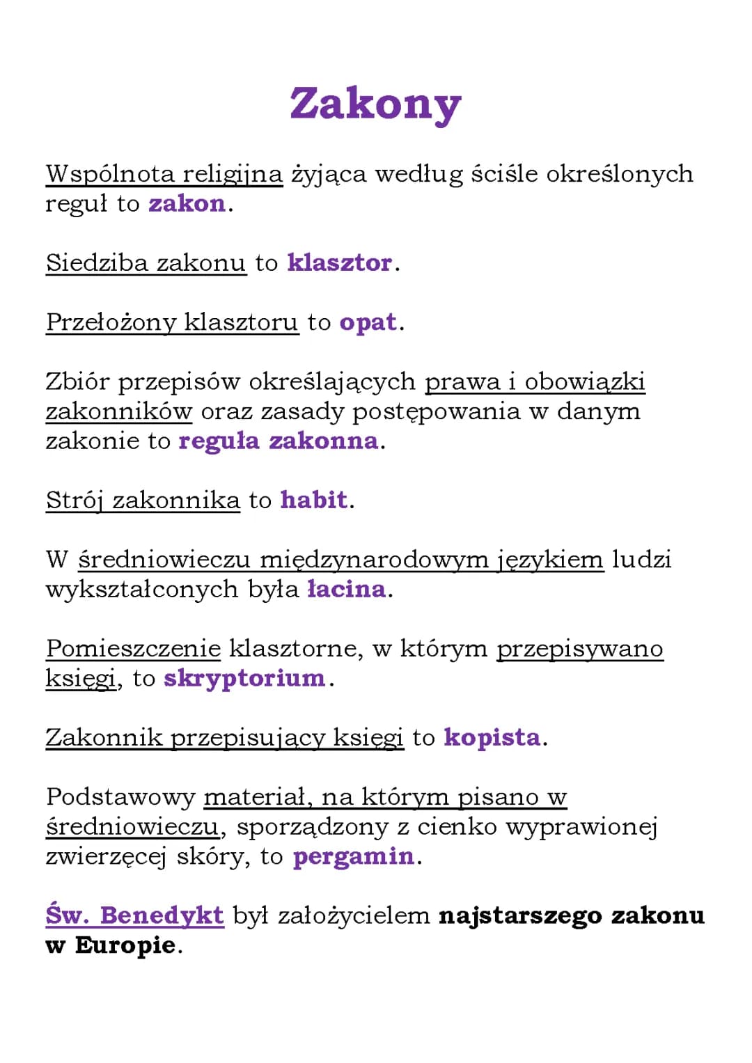 Zakony w średniowieczu - Czym zajmowali się zakonnicy i pierwsze zakony