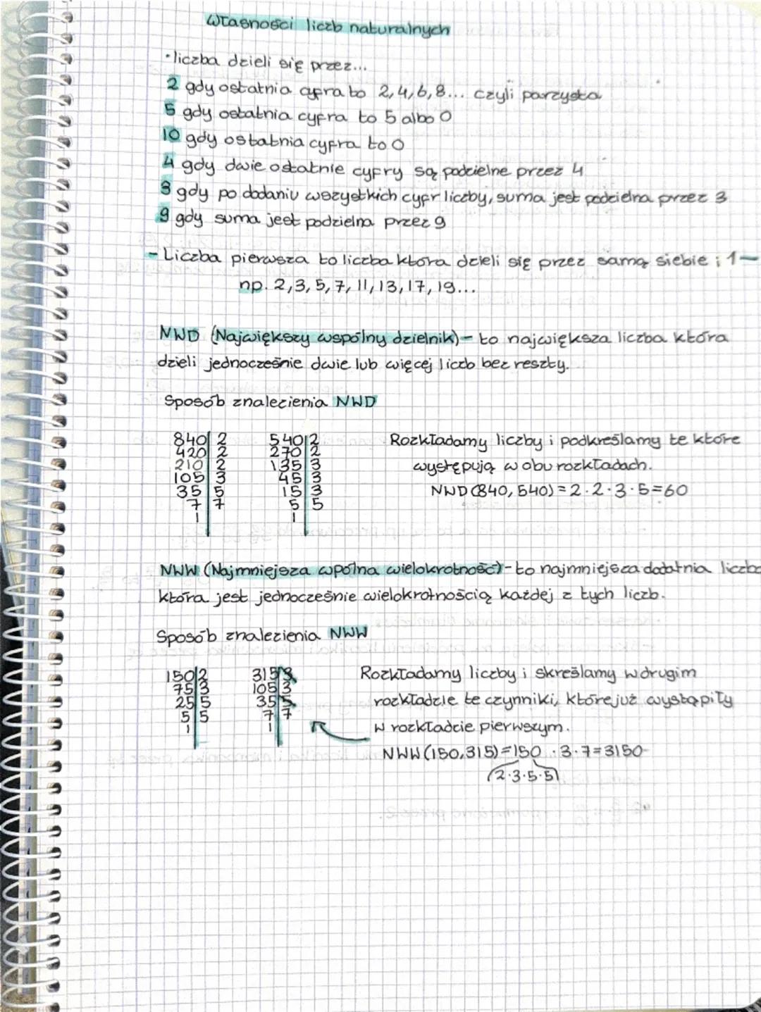 Własności liczb naturalnych klasa 8