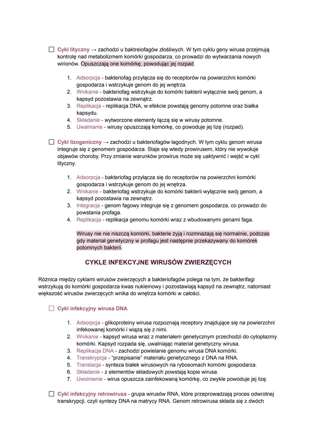 000
zbudowane z białka i kwasu nukleinowego
są wewnątrzkomórkowymi pasożytami, które atakują praktycznie wszystkie organizmy
☐ nie są organi