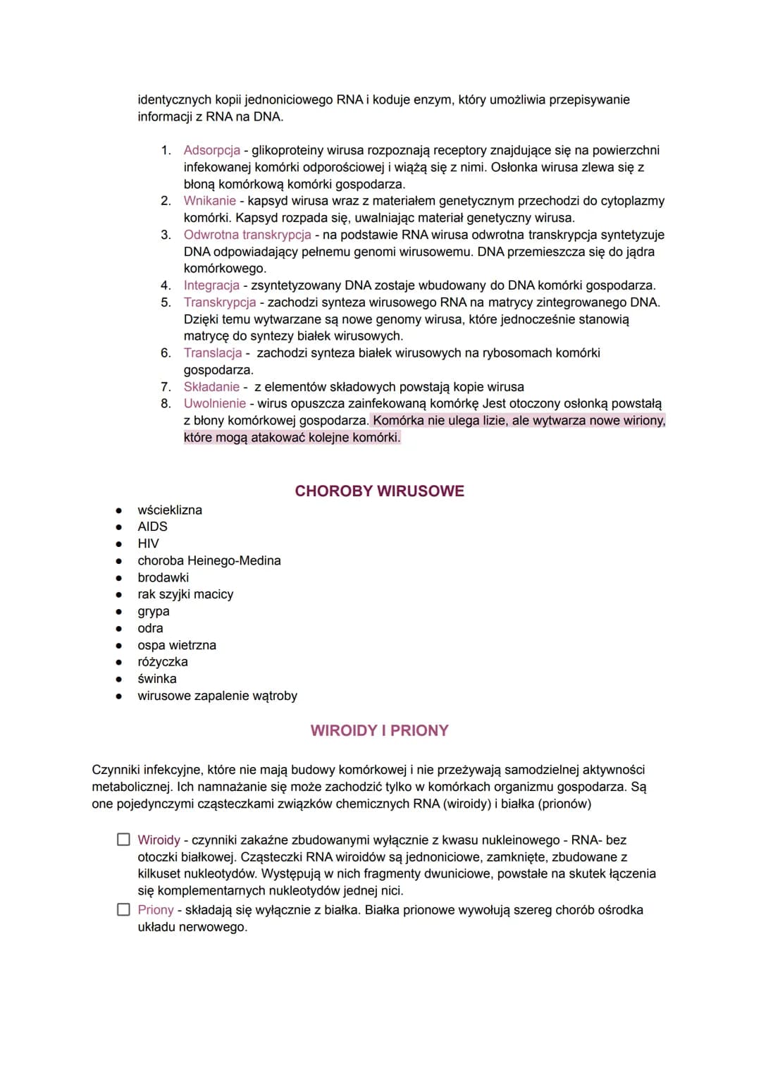 000
zbudowane z białka i kwasu nukleinowego
są wewnątrzkomórkowymi pasożytami, które atakują praktycznie wszystkie organizmy
☐ nie są organi