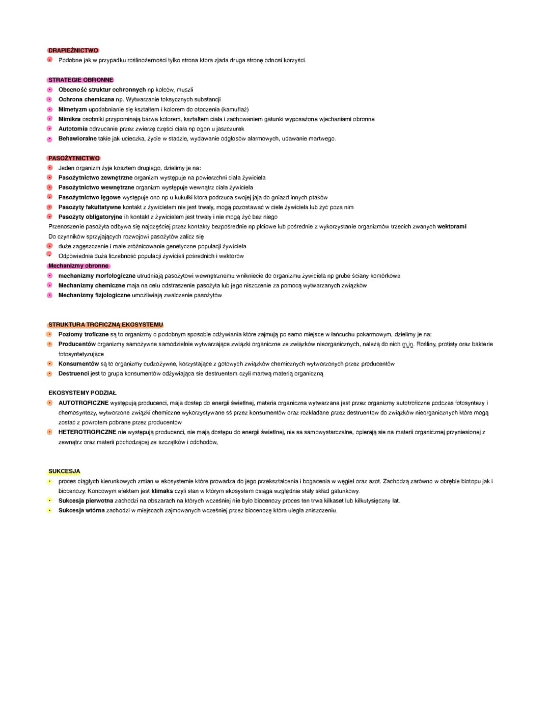Ekologia 4klasa biologia rozszerzona