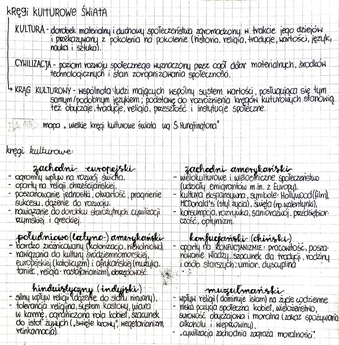 kRegi KUITUROWE ŚWIATA
KULTURA-dorobek materialny i duchowy społeczeństwa zgromadzony w trakcie jego dziejów
i przekazywany z pokolenia na p