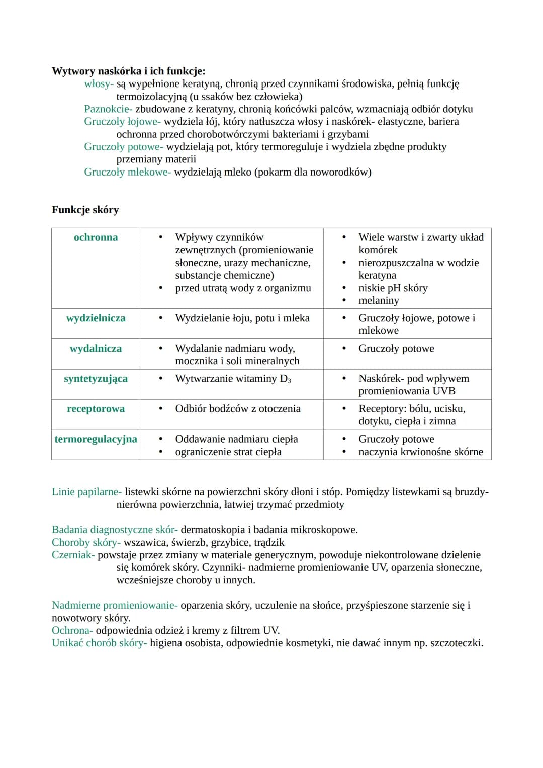Skóra składa się z:
naskórka- jest zbudowany z nabłonka wielowarstwowego płaskiego. Dzieli się na:
warstwa zrogowaciała
Jest zbudowana z mar