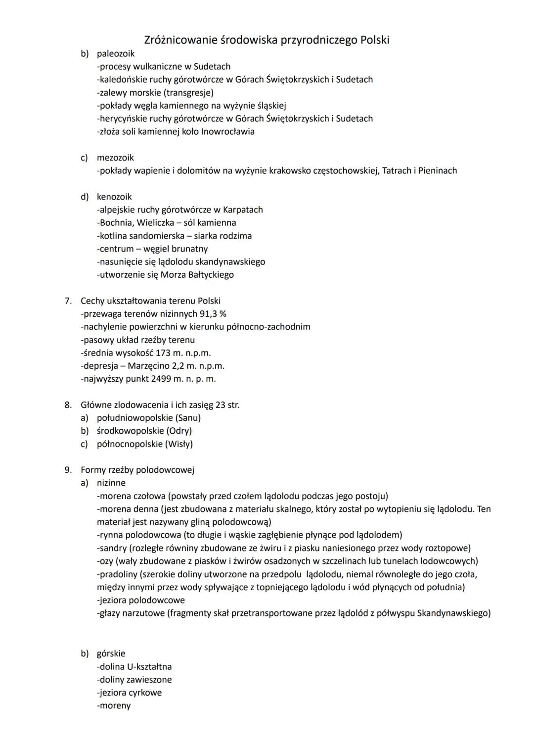 Zróżnicowanie środowiska przyrodniczego Polski
1. Mapa - rozmieszczenie rzek, jezior, kanałów, krain geograficznych, obiektów geograficznych