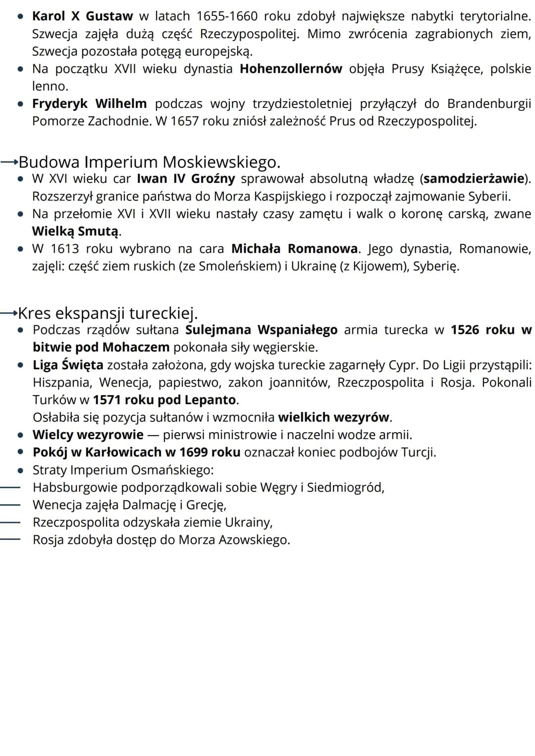 nowe potegi europejskie
w xvii wieku
1617 r. 1620 r.
utrata dostępu do
przybycie purytanów
Bałtyku przez Moskwę
do Ameryki
1600
1607 r.
1650