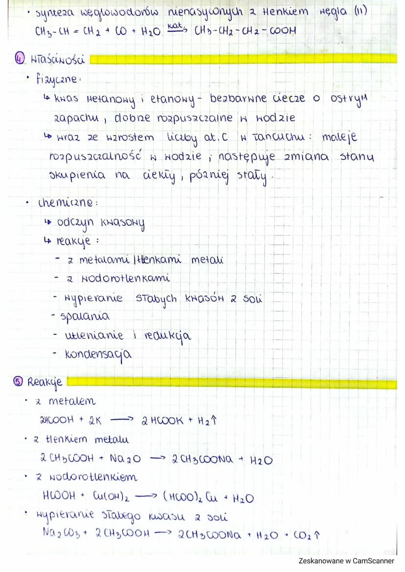 kwasy
KARBObora LONE
Haór
ogólny
Cn Hent1COOH
karboksylowe
Otrzymywanie
utlenianie węglowodorów
3 CH4 + 30₂
요
R-C
próba Trommera
CH3CHO + 2 