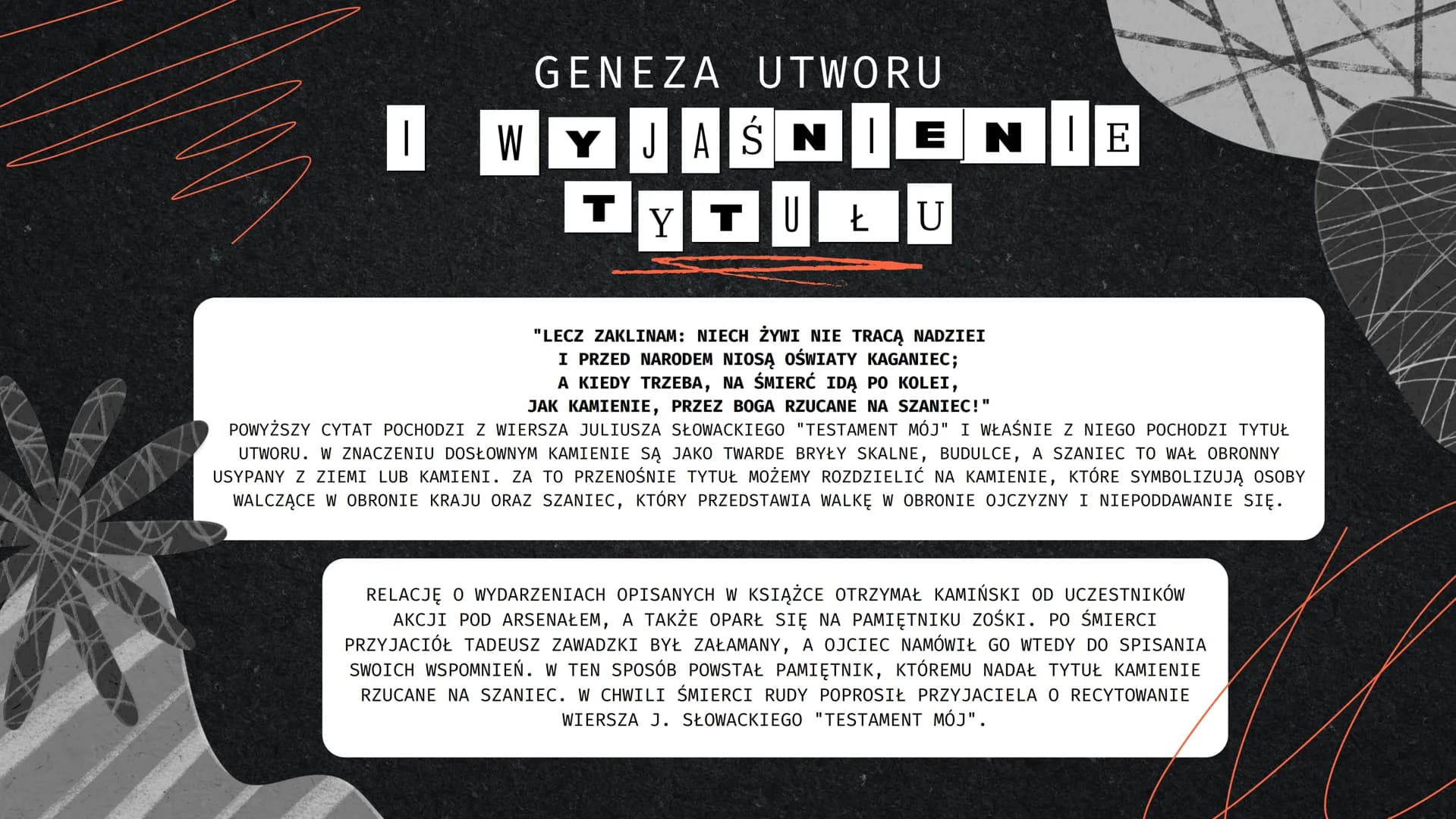 Aleksander Kamiński
ze
KAMIENI
NA SZANIE C
Prezentacja o lekturze
E
43 Atx
Data urodzenia
i śmierci
Kim był?
口口
TO NAJWAŻNIEJSZE!
Dzieciństw