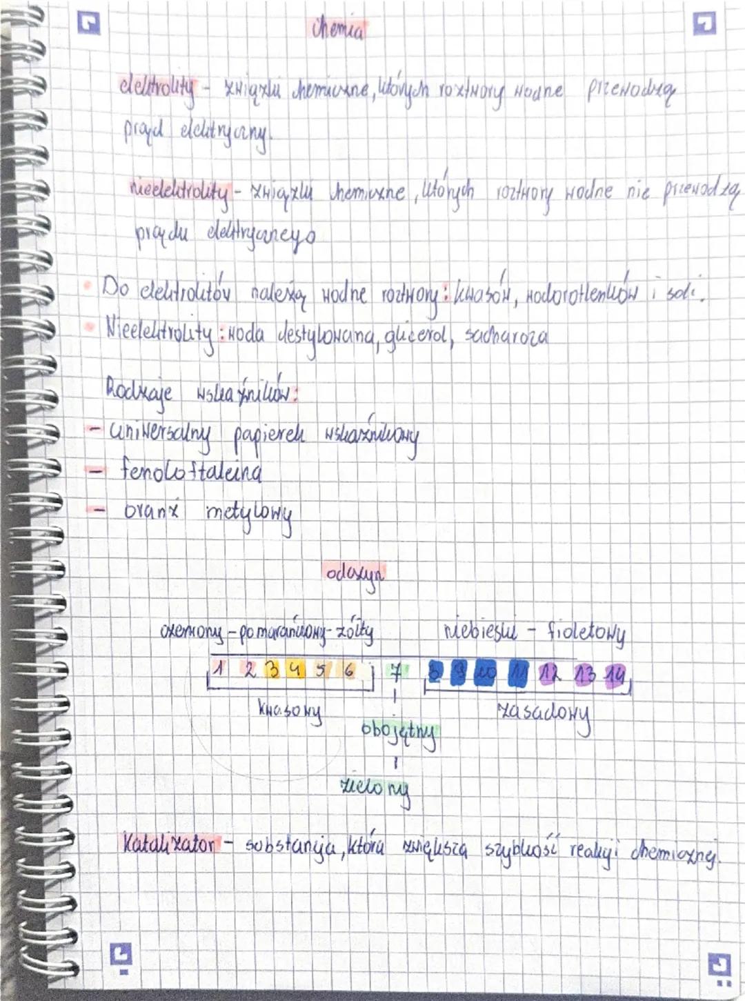 chemia
elektrolity - związki chemiczne, których roztwory wodne przewodzą
prąd elektryczny
nieelektrolity - związki chemiczne, których roztwo