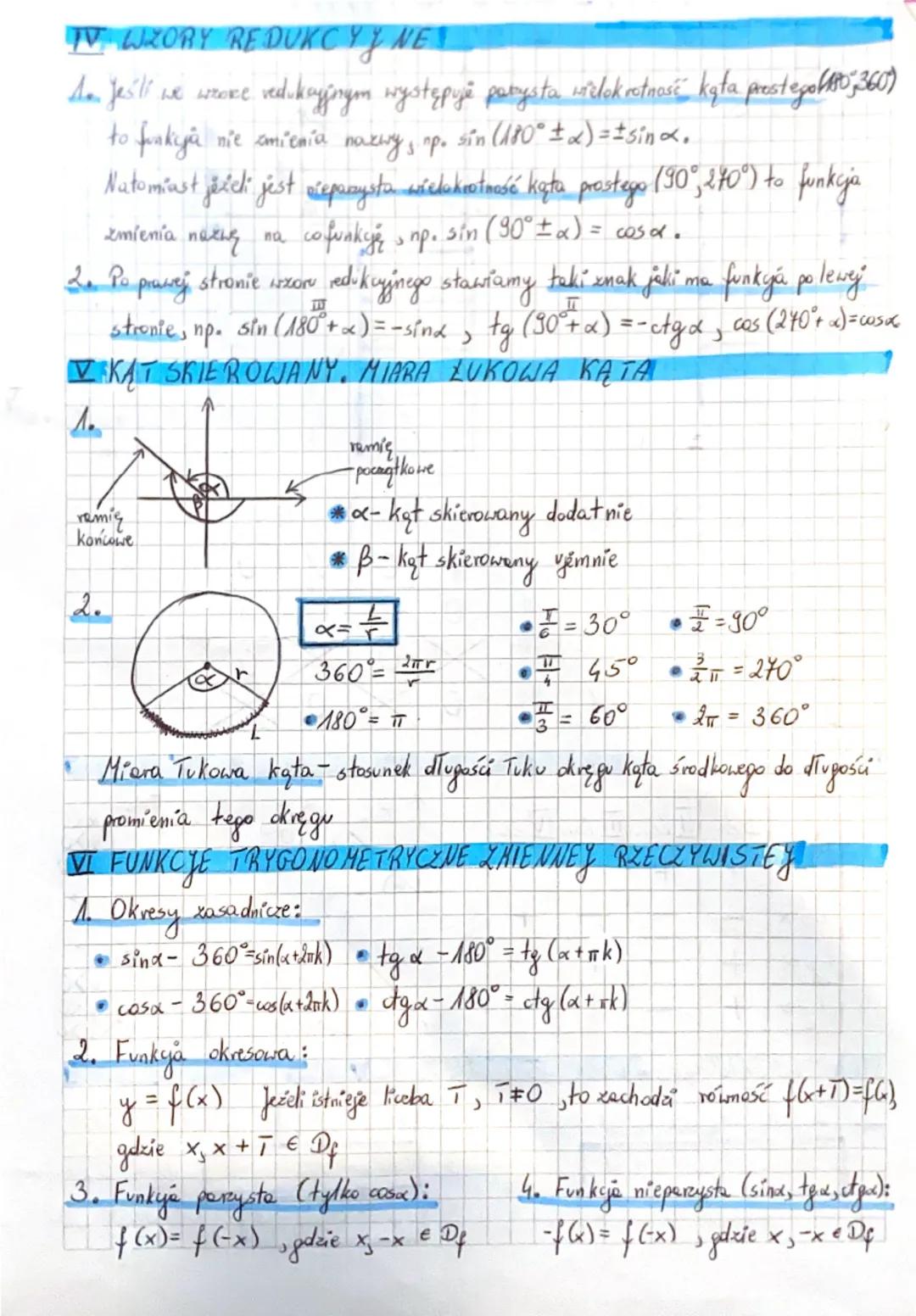 # •TRYGONOMETRIA.

I PODSTAWOWE INFORMACJE

1.

a

Π

$
\sin x = \frac{a}{c}$

$cos a = \frac{b}{c}$

$tg x = \frac{a}{b}$

$ctya = \frac{b}