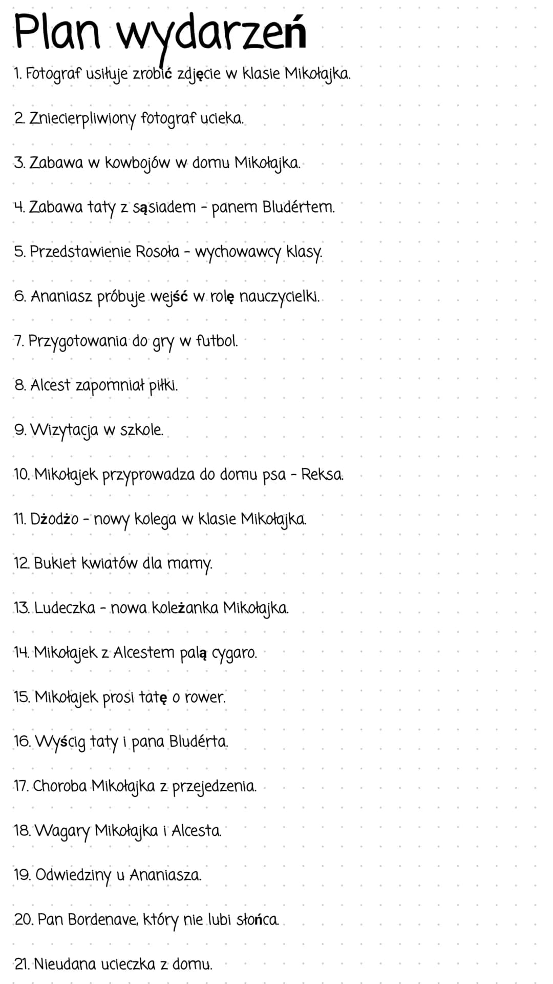 Mikołajek
Streszczenie
Najmilsza pamiątka
Do szkoły przyszedł fotograf, aby wykonać klasowe zdjęcia.
Robi się ogromne zamieszanie, chłopcy s
