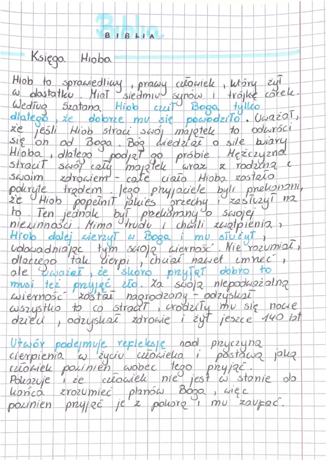 Księga Hioba - Streszczenie i Analiza