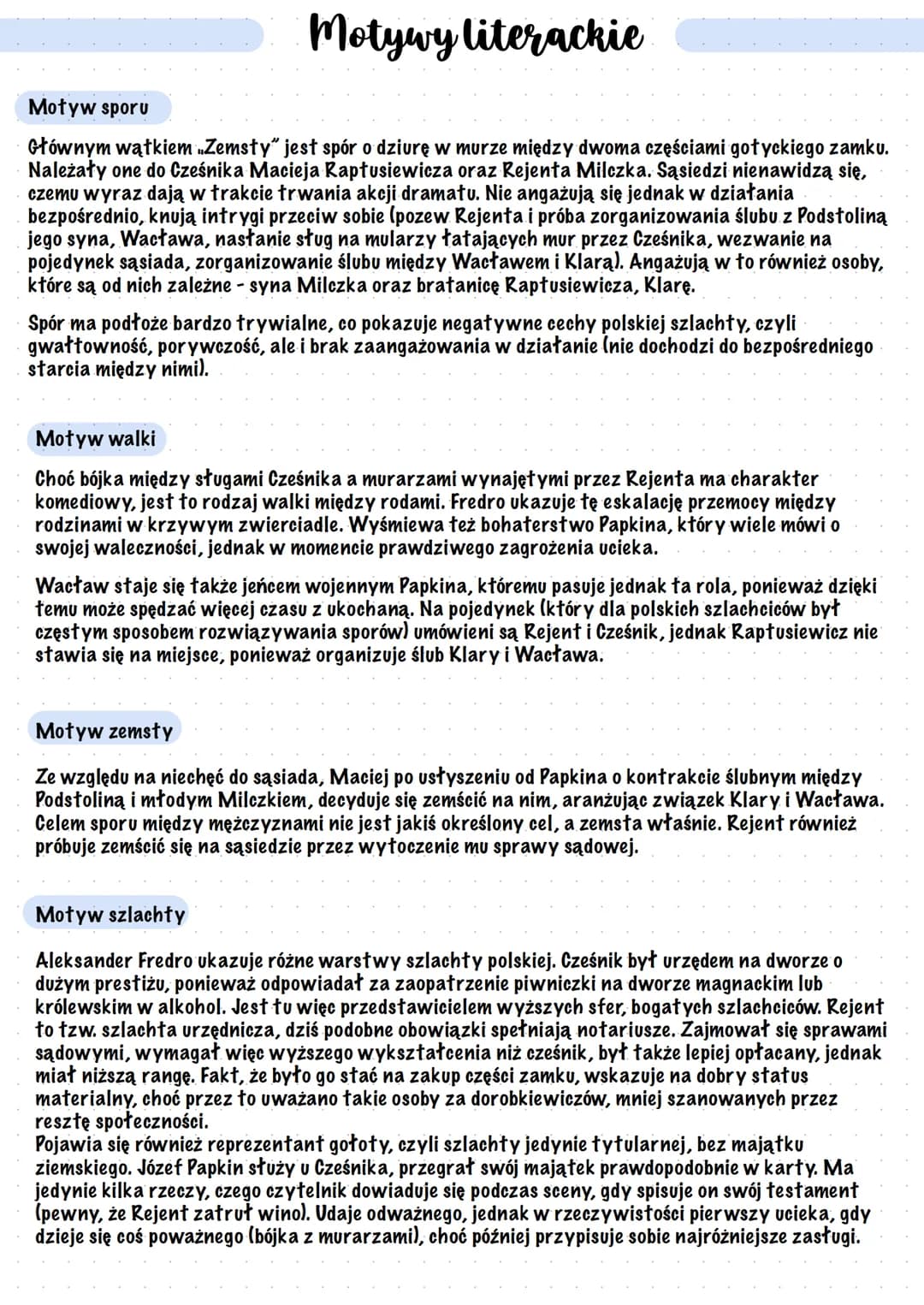 
<h2 id="czasimiejsce">Czas i miejsce</h2>
<p>Akcja sztuki "Zemsta" Aleksandra Fredry rozgrywa się na przełomie XVIII i XIX wieku, u schyłku
