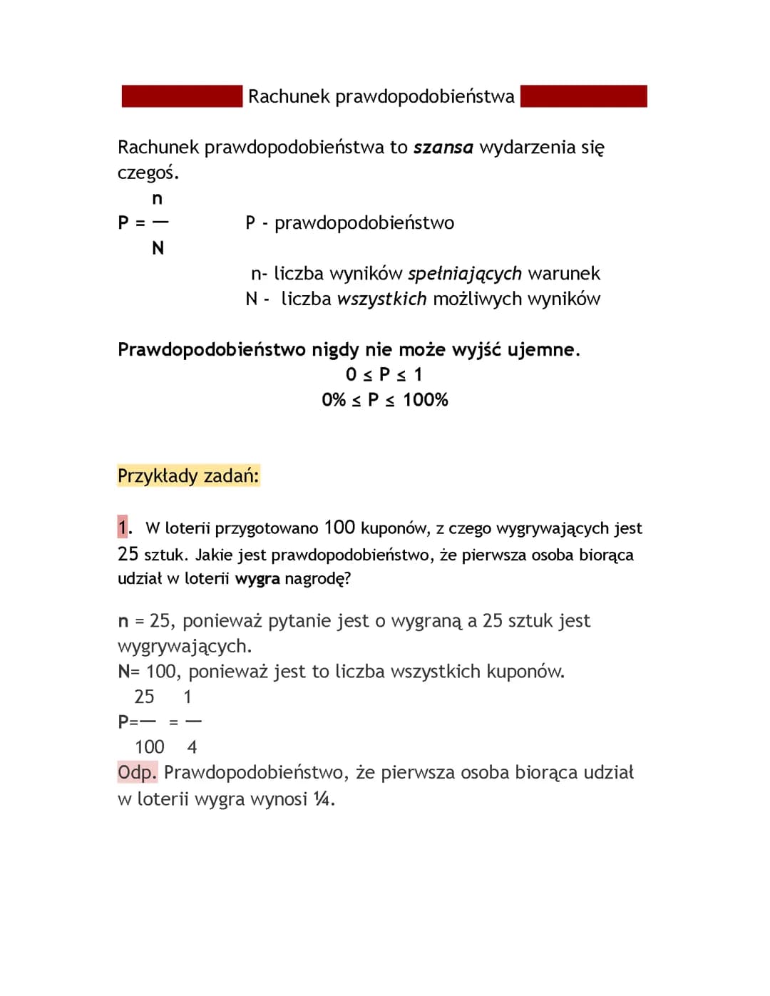Rachunek prawdopodobieństwa