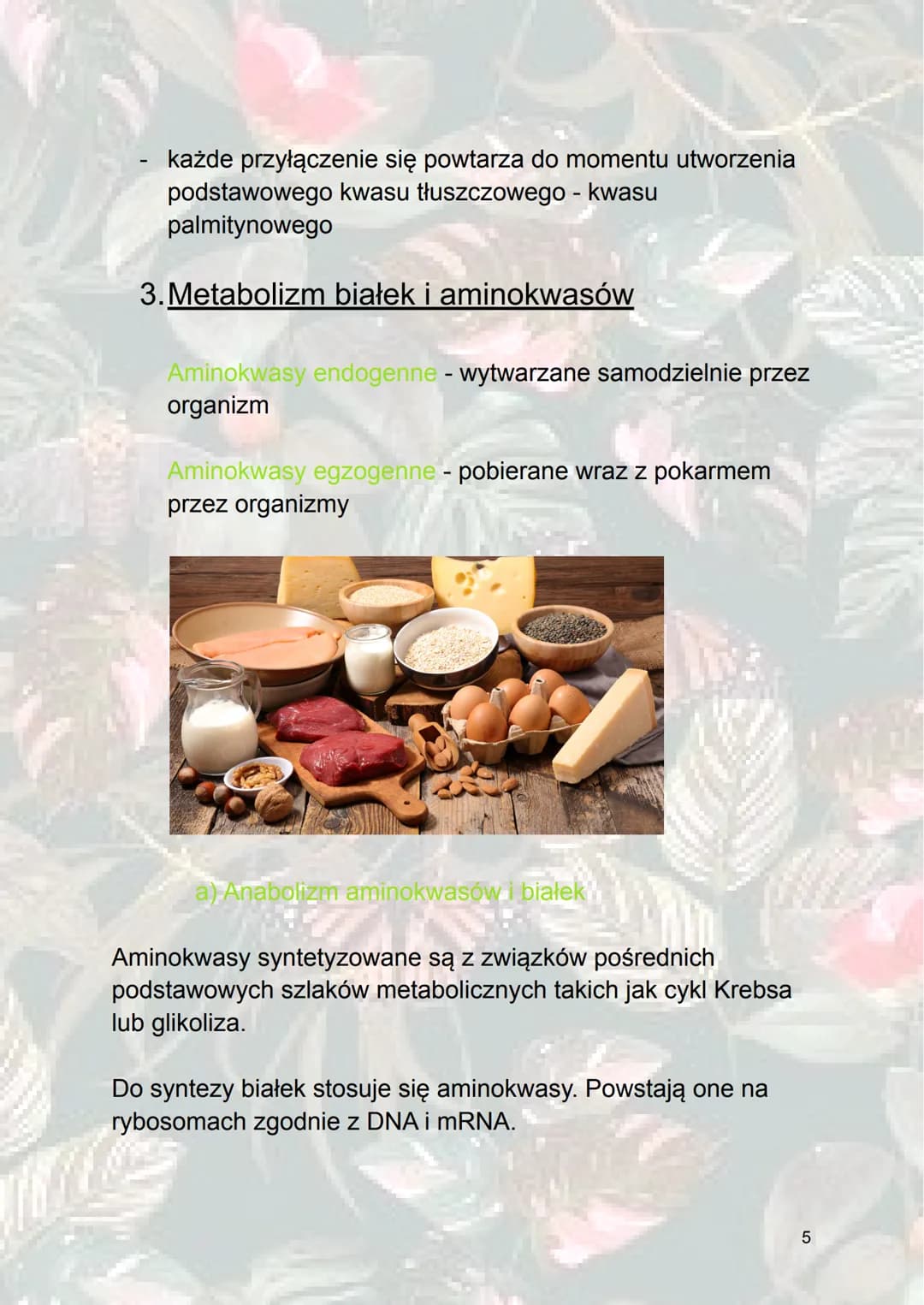 Inne procesy metaboliczne
1. Metabolizm sacharydów
Glukoneogeneza - syntetyzowanie (wytwarzanie) glukozy z
innych związków niż sacharydy. (z