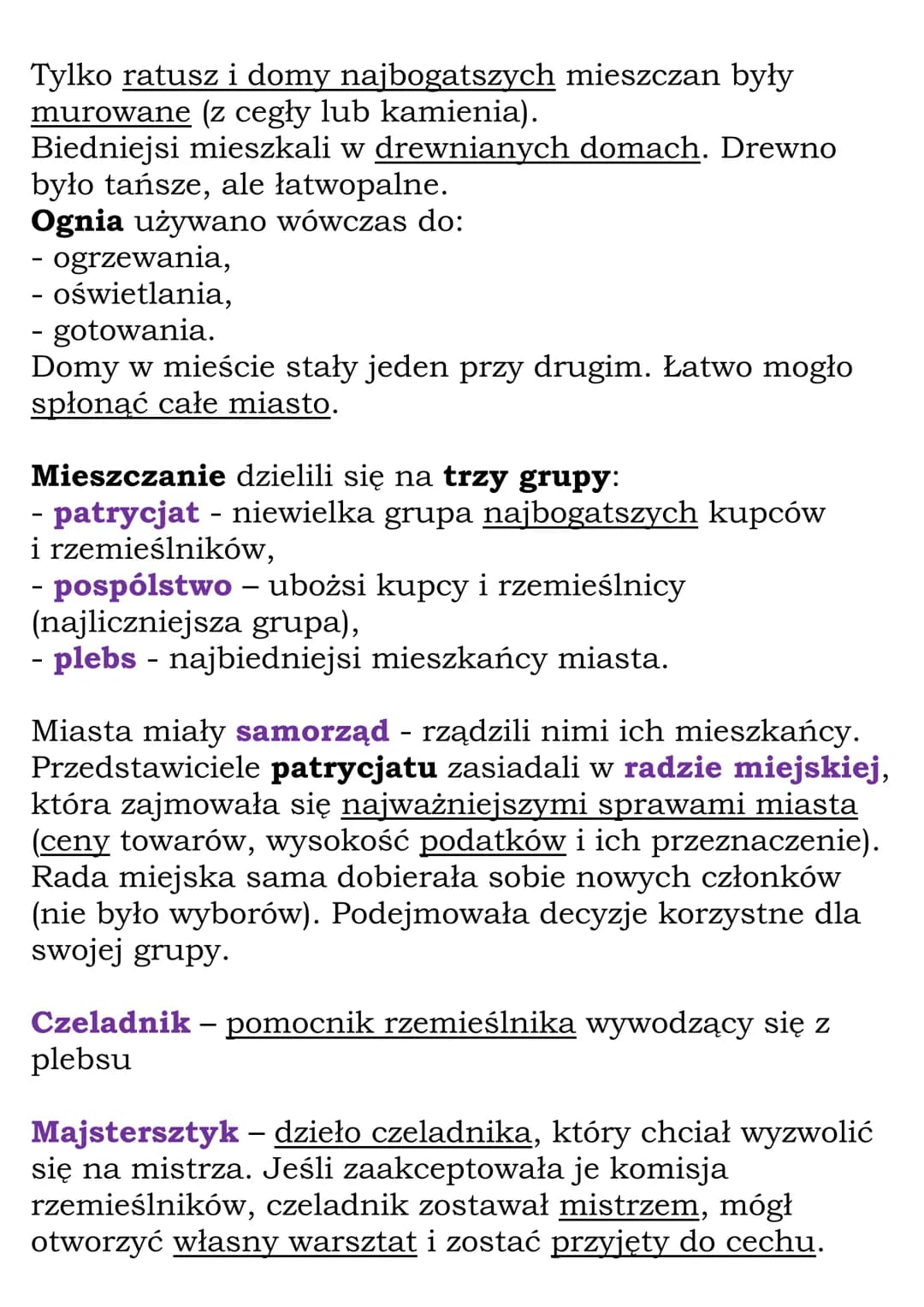 
<p>Mieszczanie w średniowieczu zajmowali się różnymi działaniami, takimi jak rzemiosło, handel i usługi. Miasta uzyskiwały prawa miejskie o