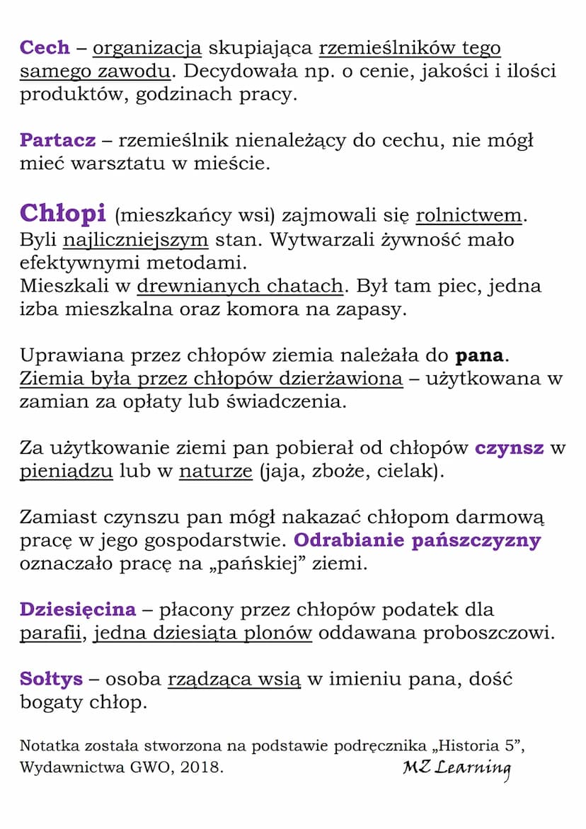 
<p>Mieszczanie w średniowieczu zajmowali się różnymi działaniami, takimi jak rzemiosło, handel i usługi. Miasta uzyskiwały prawa miejskie o