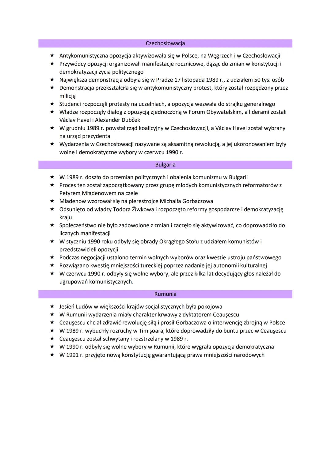 JESIEŃ NARODÓW W EUROPIE ŚRODKOWO-WSCHODNIEJ I ROSPAD ZSRS
Ku rewolucji demokratycznej w państwach Europy środkowo-wschodniej
★ Ruchy społec