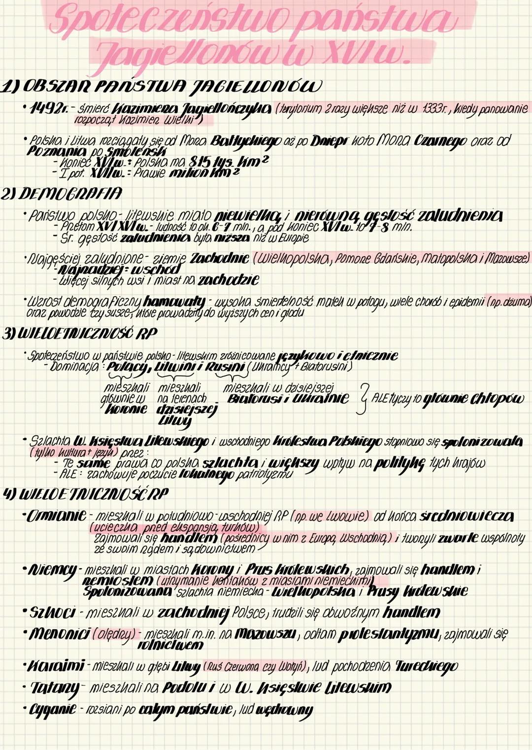 Społeczeństwo Jagiellonów w XVI wieku: analiza i notatka