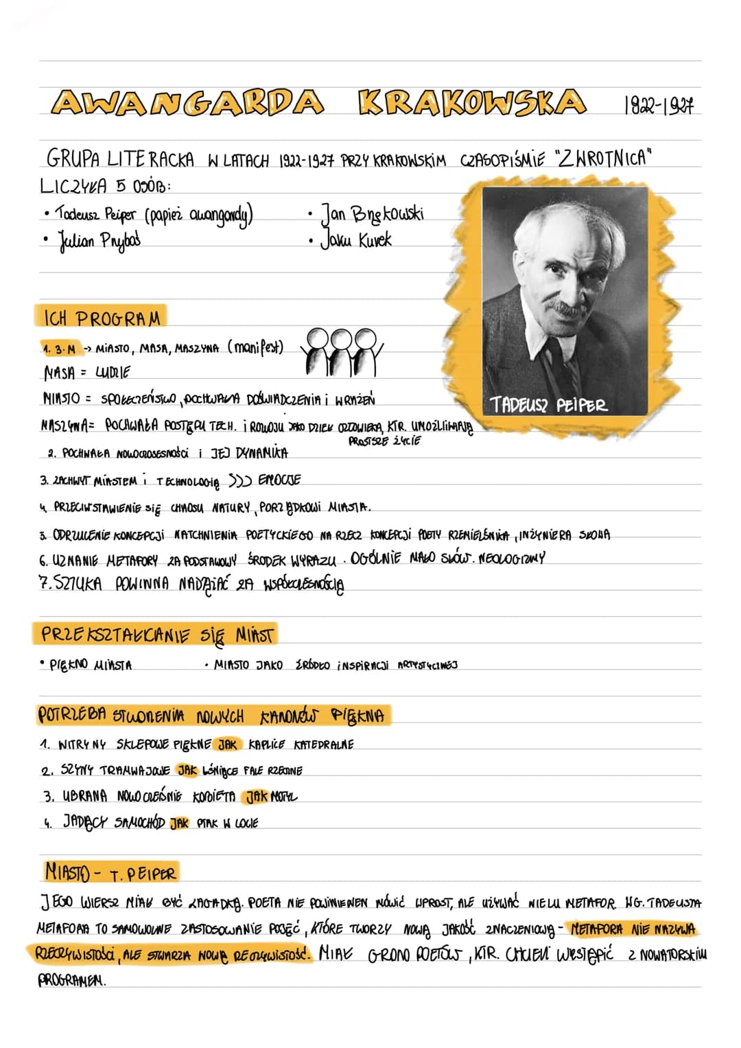 AWANGARDA KRAKOWSKA 18922-1927
GRUPA LITE RACKA W LATACH 1922-1927 PRZY KRAKOWSKIM CZASOPIŚMIE "ZWROTNICA"
LICZYKA 5 050B:
●
• Tadeusz Peipe