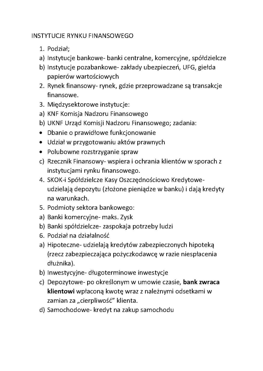 Podstawy Instytucji Finansowych