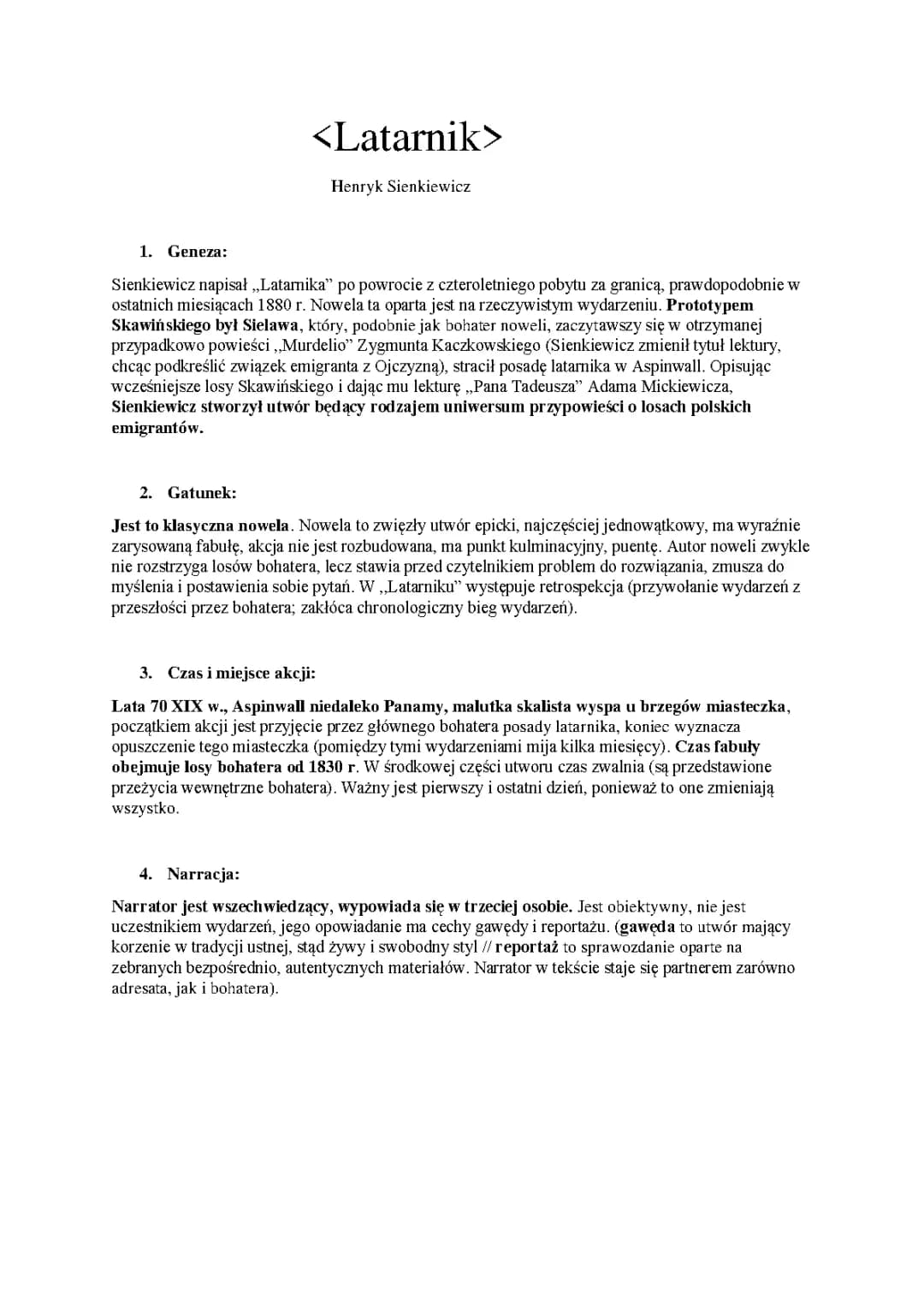Latarnik - Henryk Sienkiewicz 