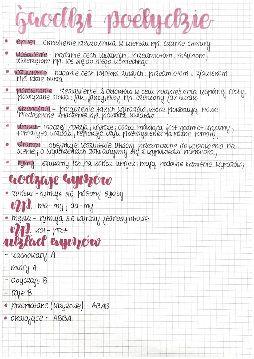 Środki Poetyckie w Poezji - Rodzaje i Znaczenie Rymów