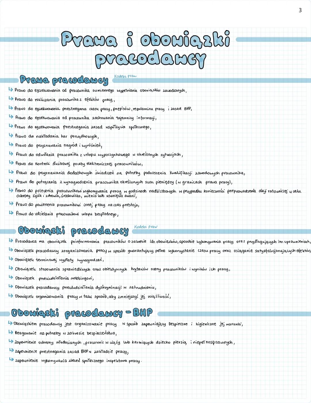 # 1

Prawa i obowiązki
pracownika

Prawa pracownika
Kodeks Praw

↳ Prawo pracownika do swobodnego wyboru pracy każdy pracownik może wybrać z