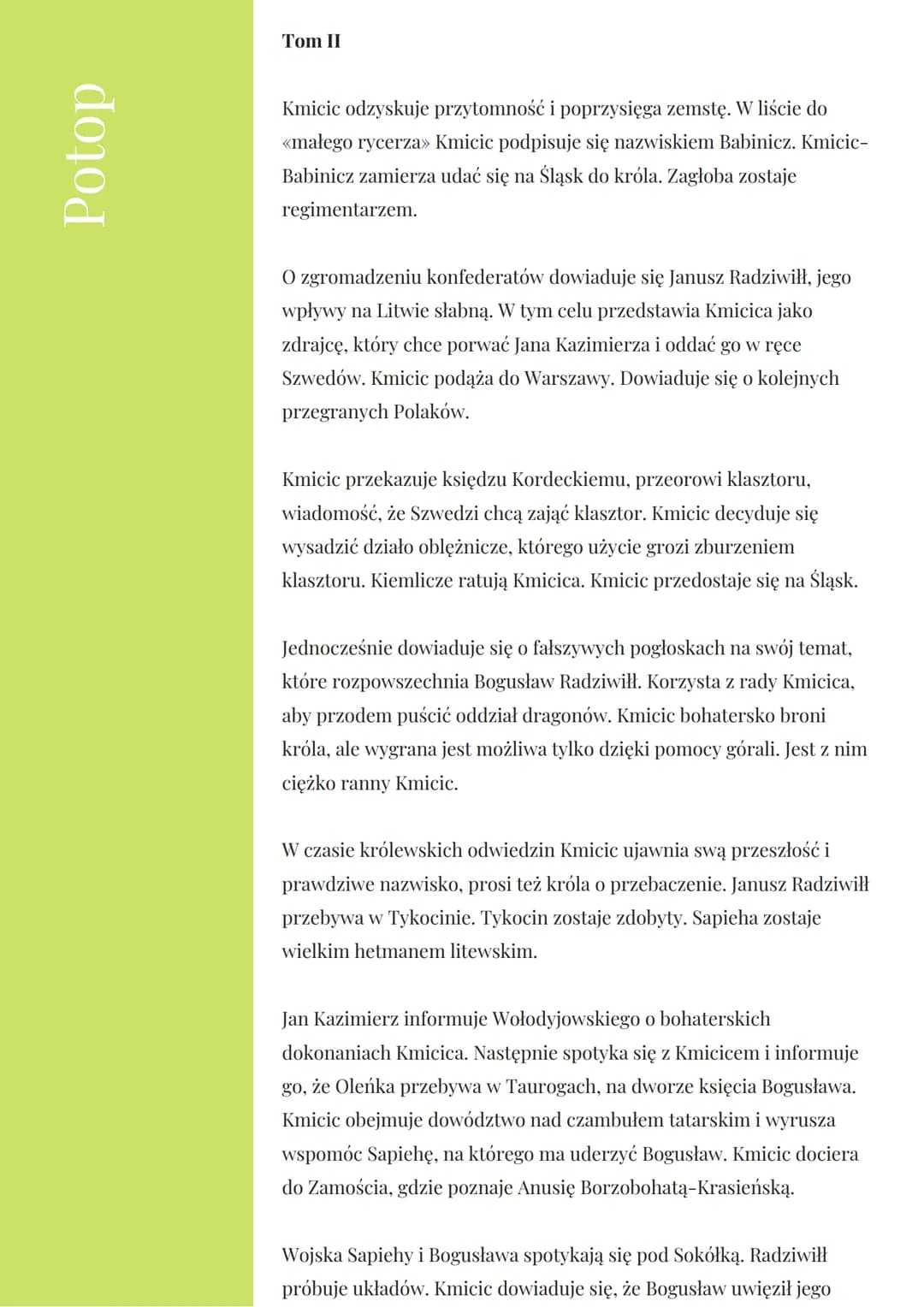 Potop
Streszczenie:
W styczniu 1655 roku młody żołnierz, Andrzej Kmicic, przybył do
Wodoktów, by poznać swoją przyszłą żonę, Aleksandrę
Bill