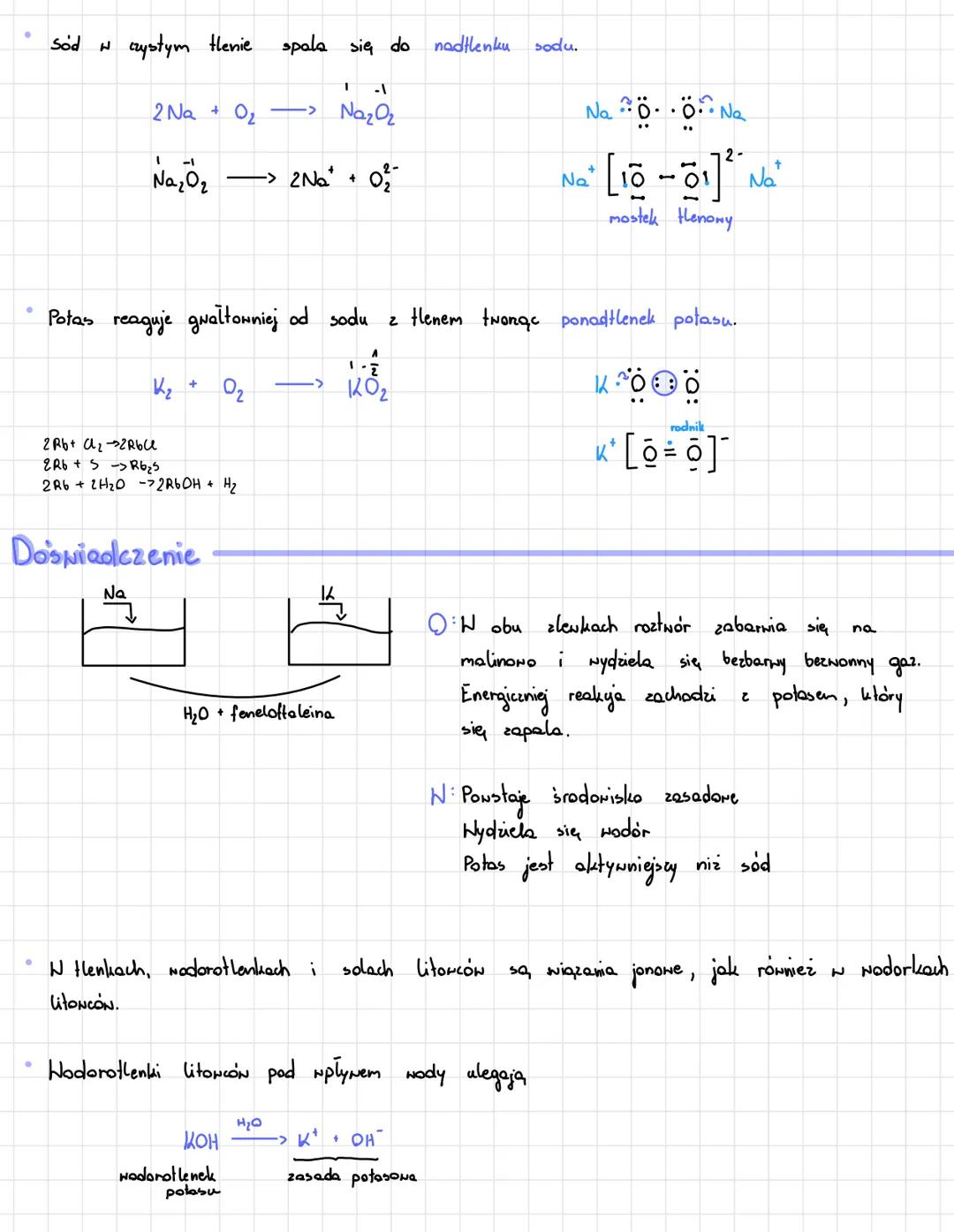 ●
metale aktywne (1gr. z wyjątkiem H)
2
ciała stale
。 barwie srebraysto- szarej
1 elektron walencyjny
barnia płomień
2
A
39
K
wraz
nr. gr.
n