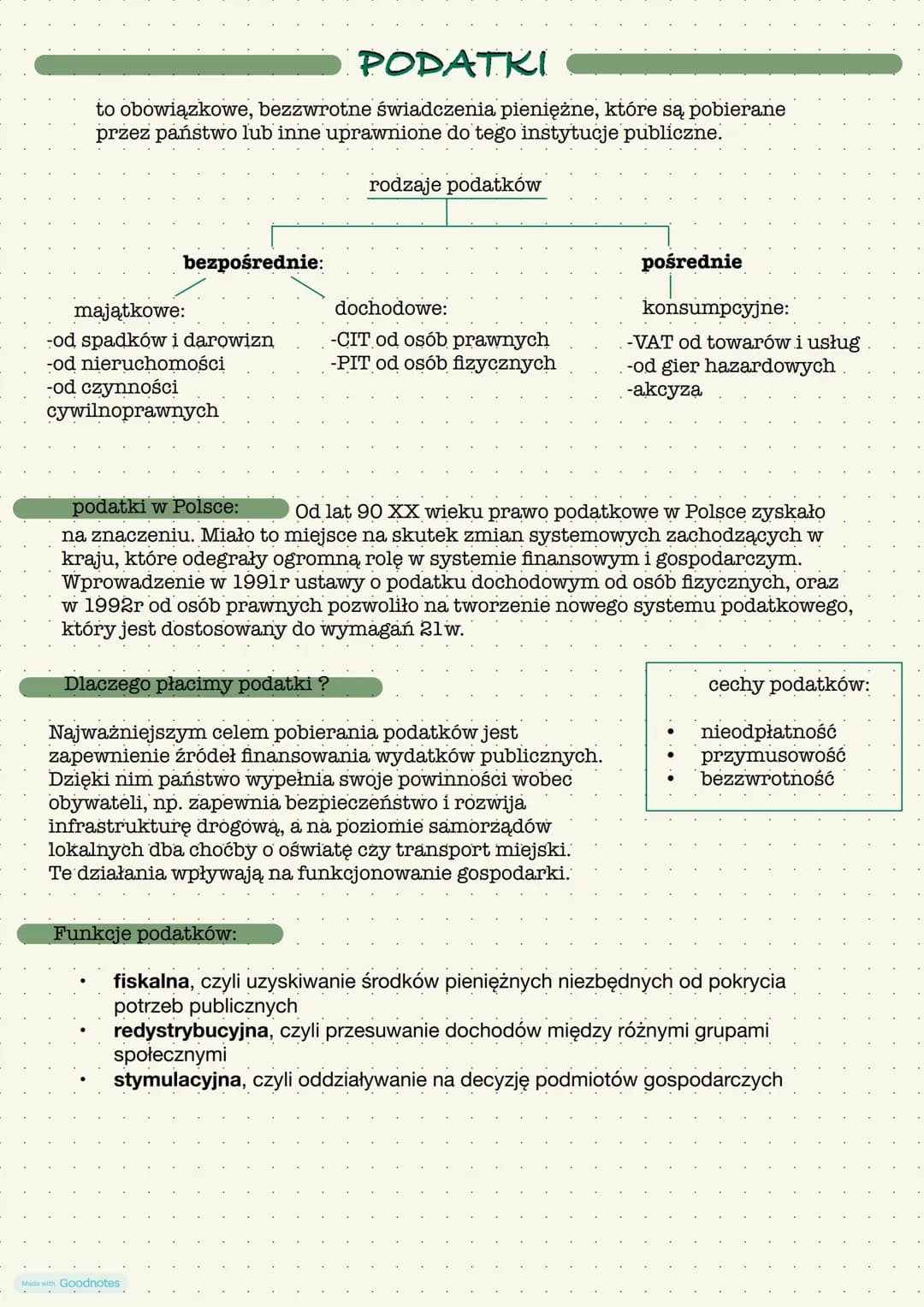 PODATKI
to obowiązkowe, bezzwrotne świadczenia pieniężne, które są pobierane
przez państwo lub inne uprawnione do tego instytucje publiczne.