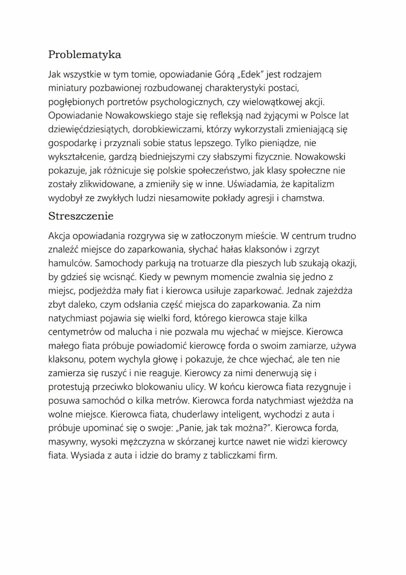 GÓRĄ ,,EDEK"~ MAREK
NOWAKOWSKI
Geneza i gatunek utworu
Opowiadanie Górą ,,Edek" należy do tomu Prawo prerii, zbioru opowiadań
Marka Nowakows