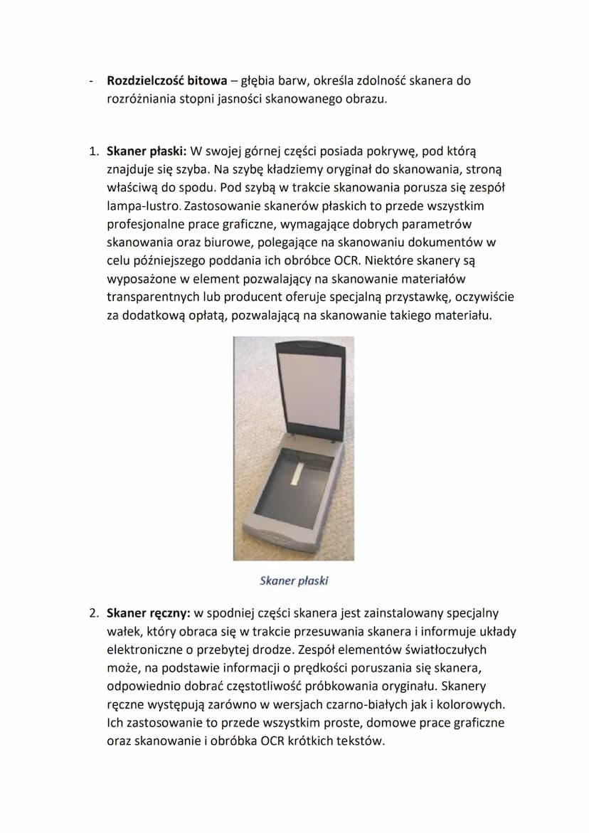 Drukarki:
Drukarka, to urządzenie peryferyjne, używane do drukowania tekstów i grafiki
na różnych nośnikach, a w szczególności na papierze. 