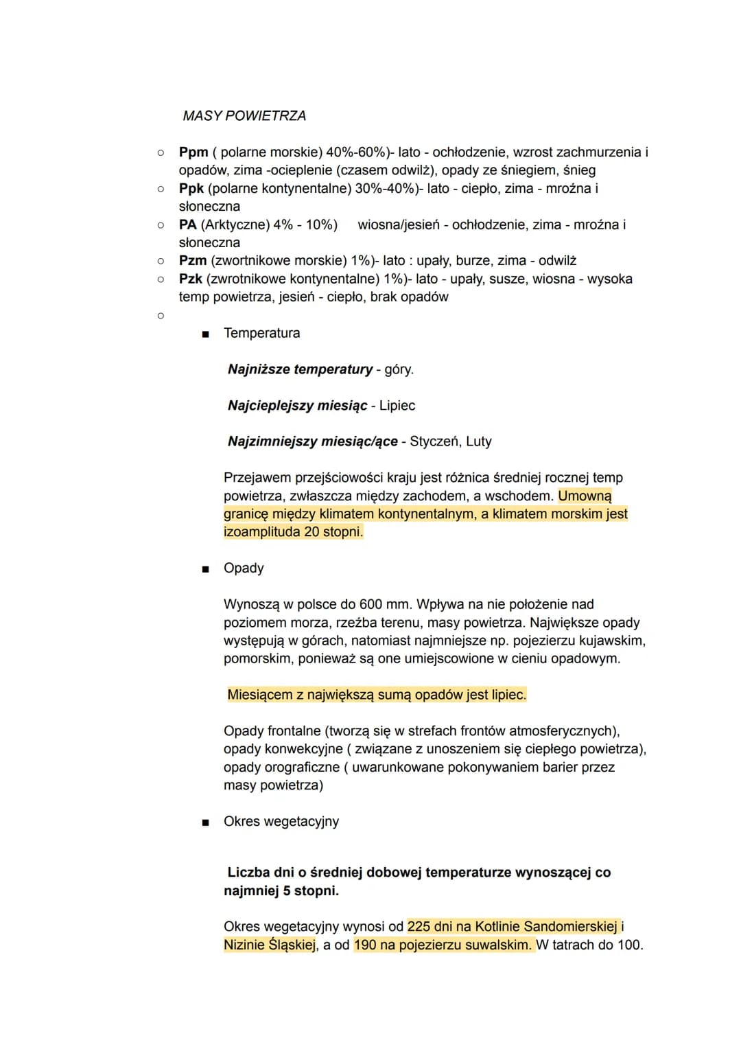 Klimat Polski
Klimat polski określamy jako klimat umiarkowany ciepły przejściowy. Ma cechy
między klimatem morskim (zachód), a kontynentalny